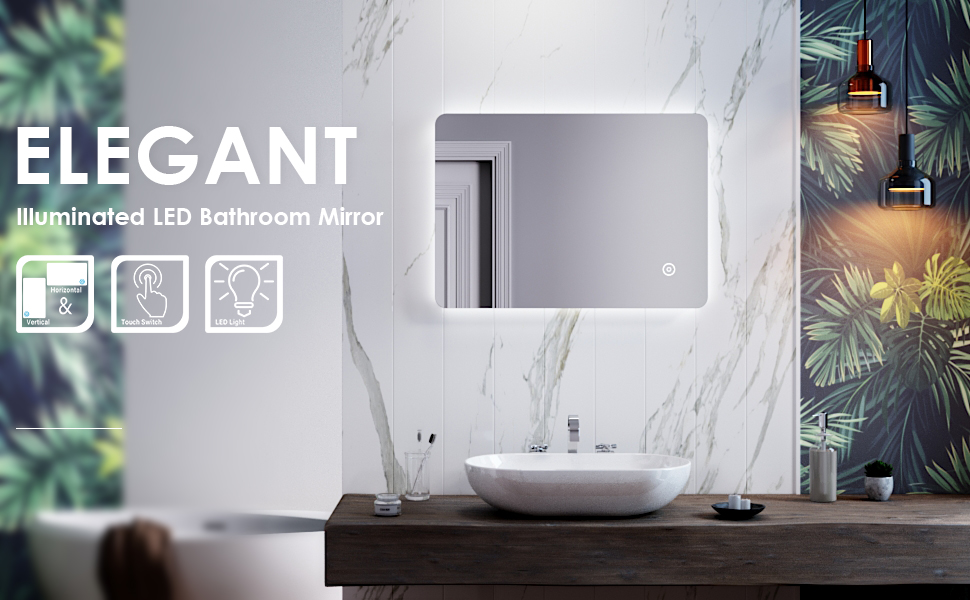 ELEGANT Modern Backlit 700 x 500 mm Illuminated LED Bathroom Mirror